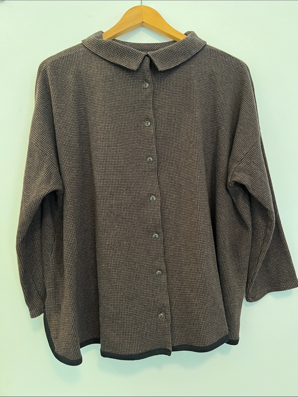 Herringbone button down blouse / shirt / cardigan